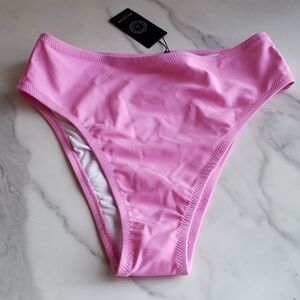 Relleciga High Cut/Waist Bikini Bottom in Pink Size S #